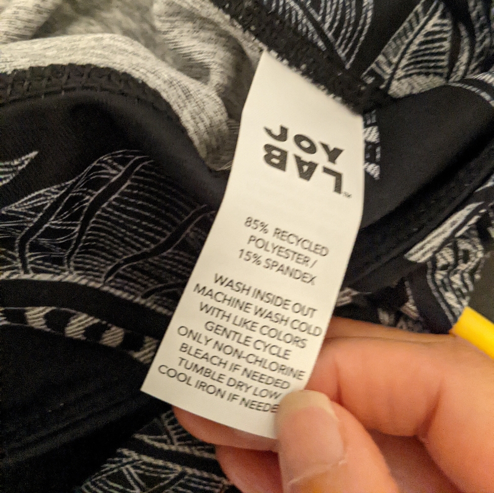 NWT Joy Lab black white leaf pattern athletic leggings size XS - Picture 7 of 7